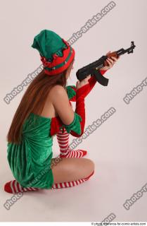 10 2019 01 VERONIKA ELF KNEELING POSE WITH SUBMACHINE GUN